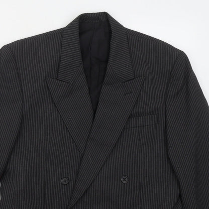 Skopes Mens Grey Striped Polyester Jacket Suit Jacket Size 38