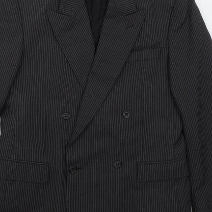 Skopes Mens Grey Striped Polyester Jacket Suit Jacket Size 38