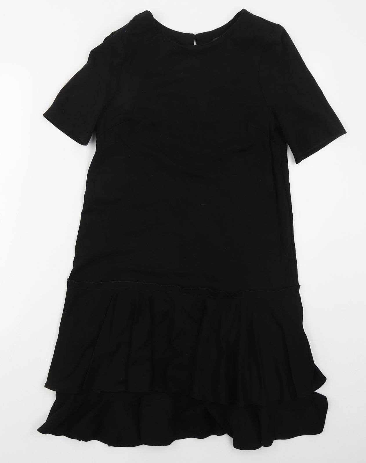 NEXT Womens Black  Viscose A-Line  Size 8  Round Neck Button