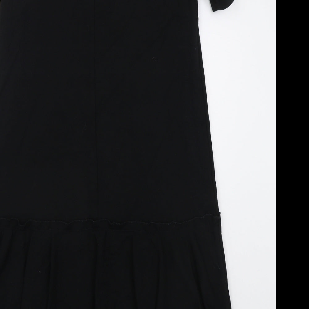 NEXT Womens Black  Viscose A-Line  Size 8  Round Neck Button