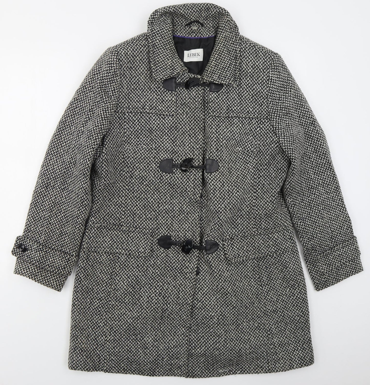 Womens UK Size 14 Lebek Grey Pea Coat
