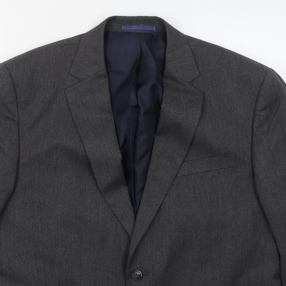 Marks and Spencer Mens Grey  Polyester Jacket Suit Jacket Size 42