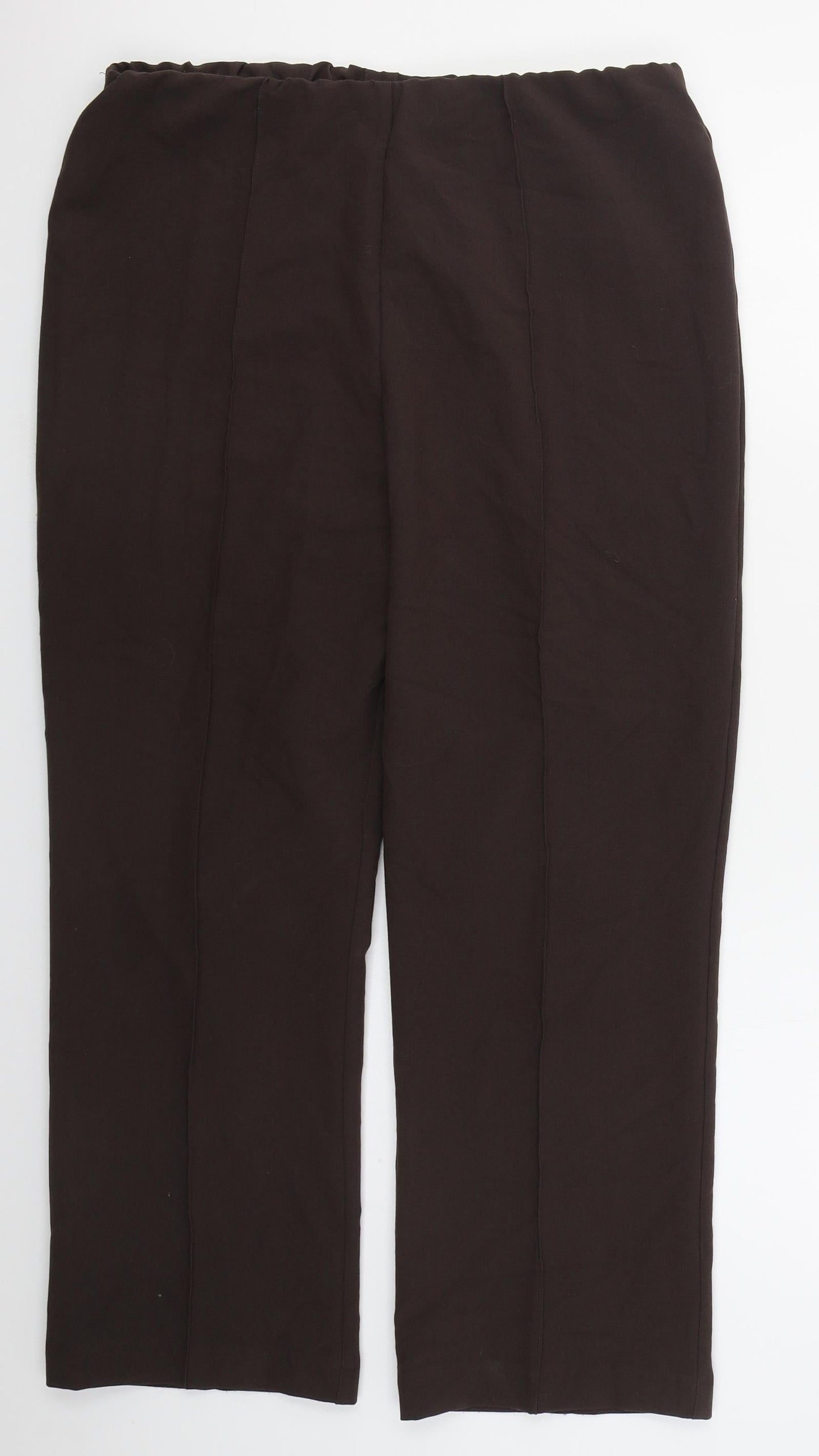 Classic Womens Brown  Polyester Trousers  Size 14 L27 in Regular