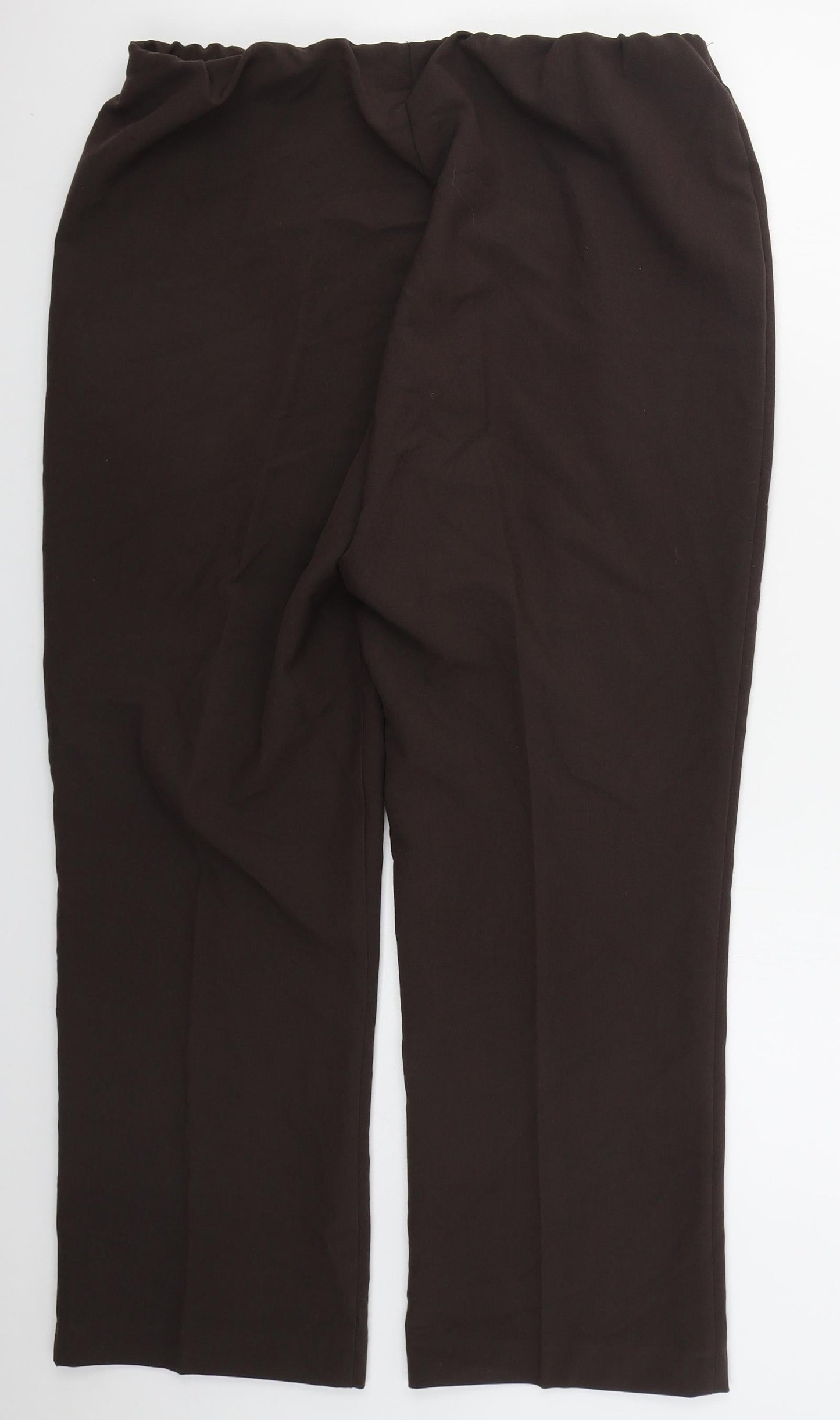 Classic Womens Brown  Polyester Trousers  Size 14 L27 in Regular
