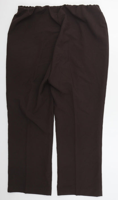 Classic Womens Brown  Polyester Trousers  Size 14 L27 in Regular