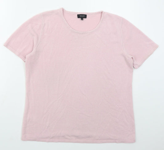 Womens UK Size 16 Soon Pink Pullover Jumper