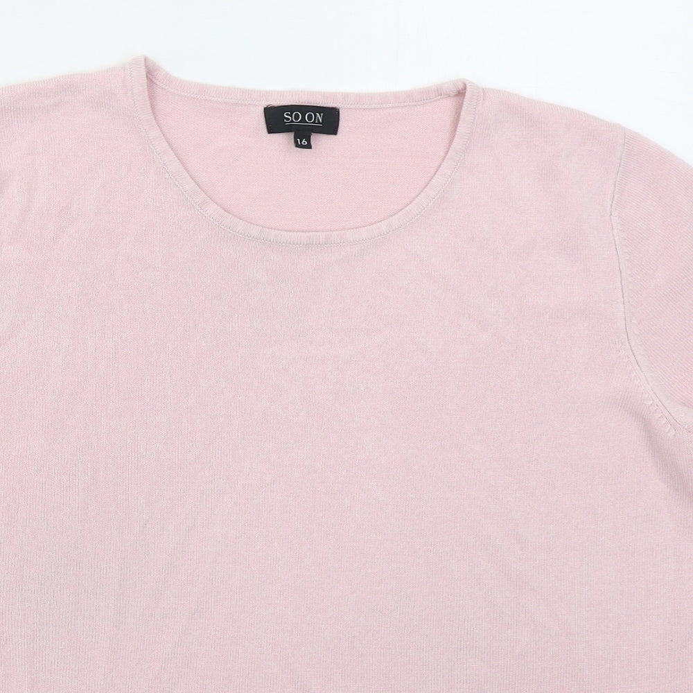 Womens UK Size 16 Soon Pink Pullover Jumper