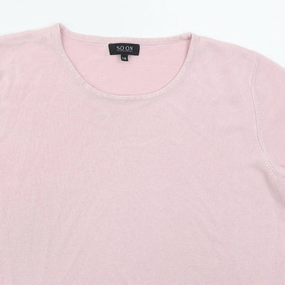 Womens UK Size 16 Soon Pink Pullover Jumper
