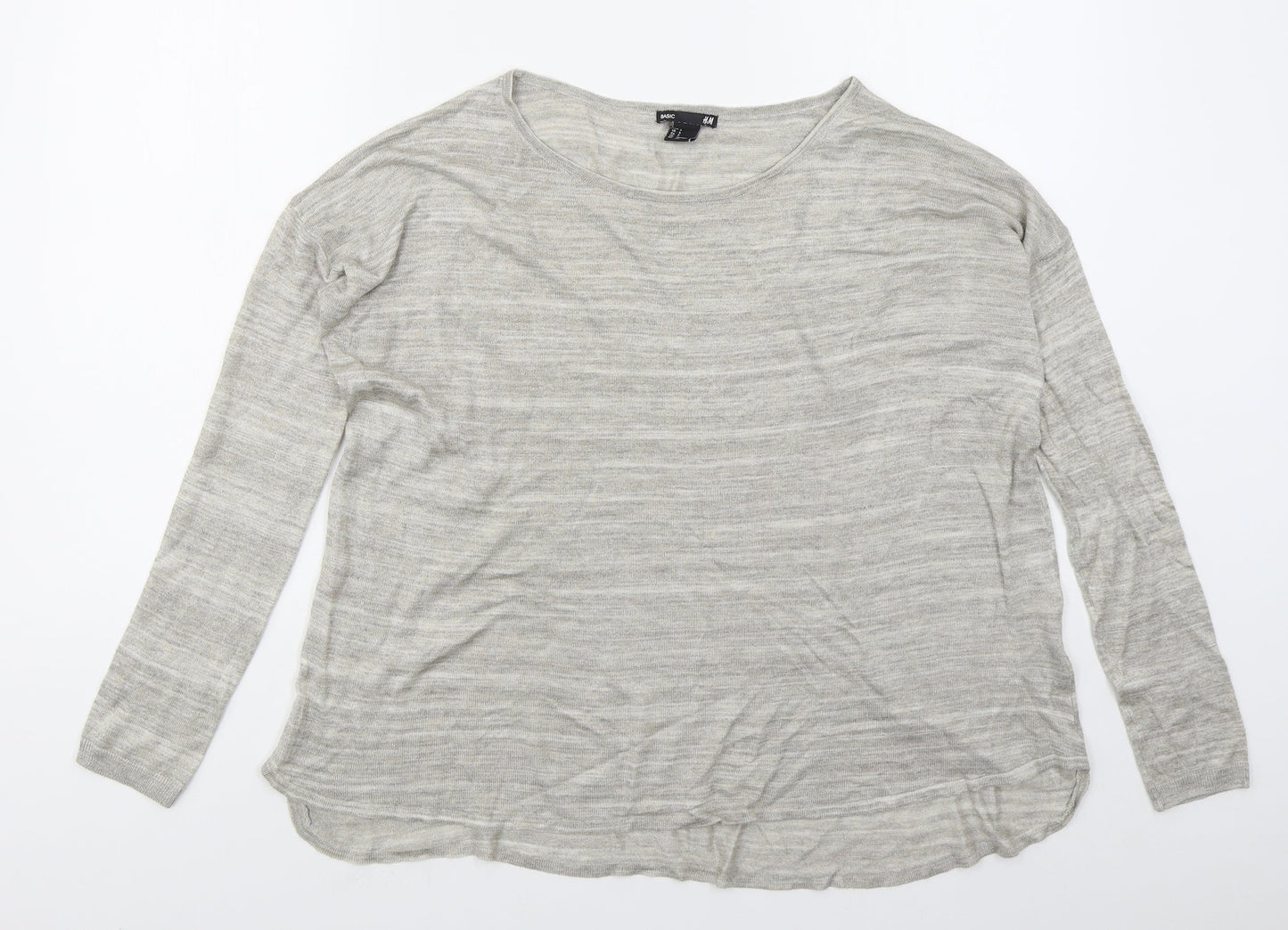 H&M Womens Beige Boat Neck  Viscose Pullover Jumper Size S