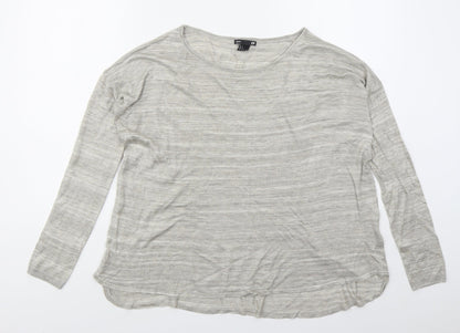 H&M Womens Beige Boat Neck  Viscose Pullover Jumper Size S