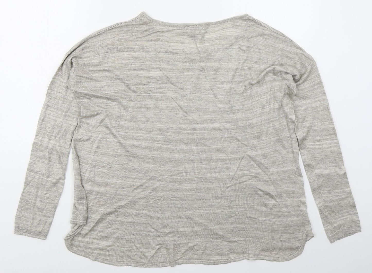 H&M Womens Beige Boat Neck  Viscose Pullover Jumper Size S