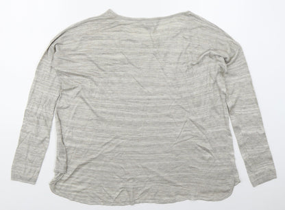 H&M Womens Beige Boat Neck  Viscose Pullover Jumper Size S