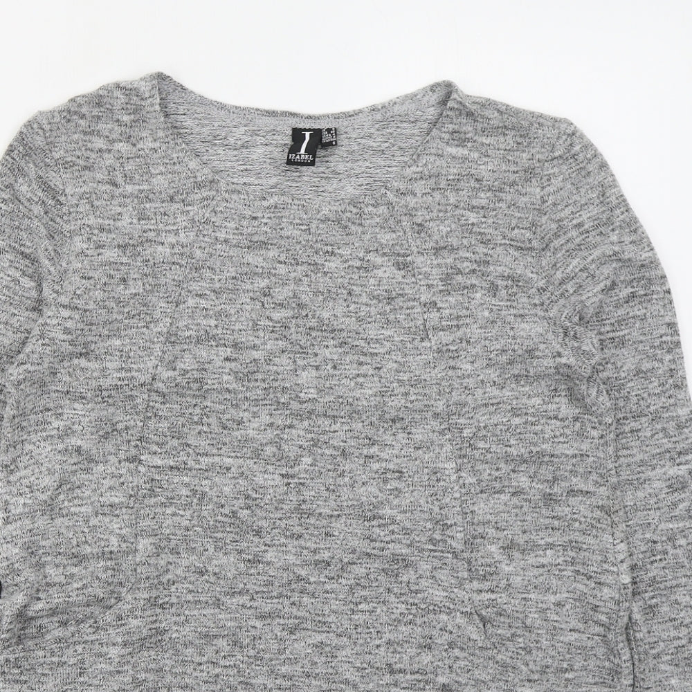 Womens UK Size 8 Izabel London Grey Pullover Jumper