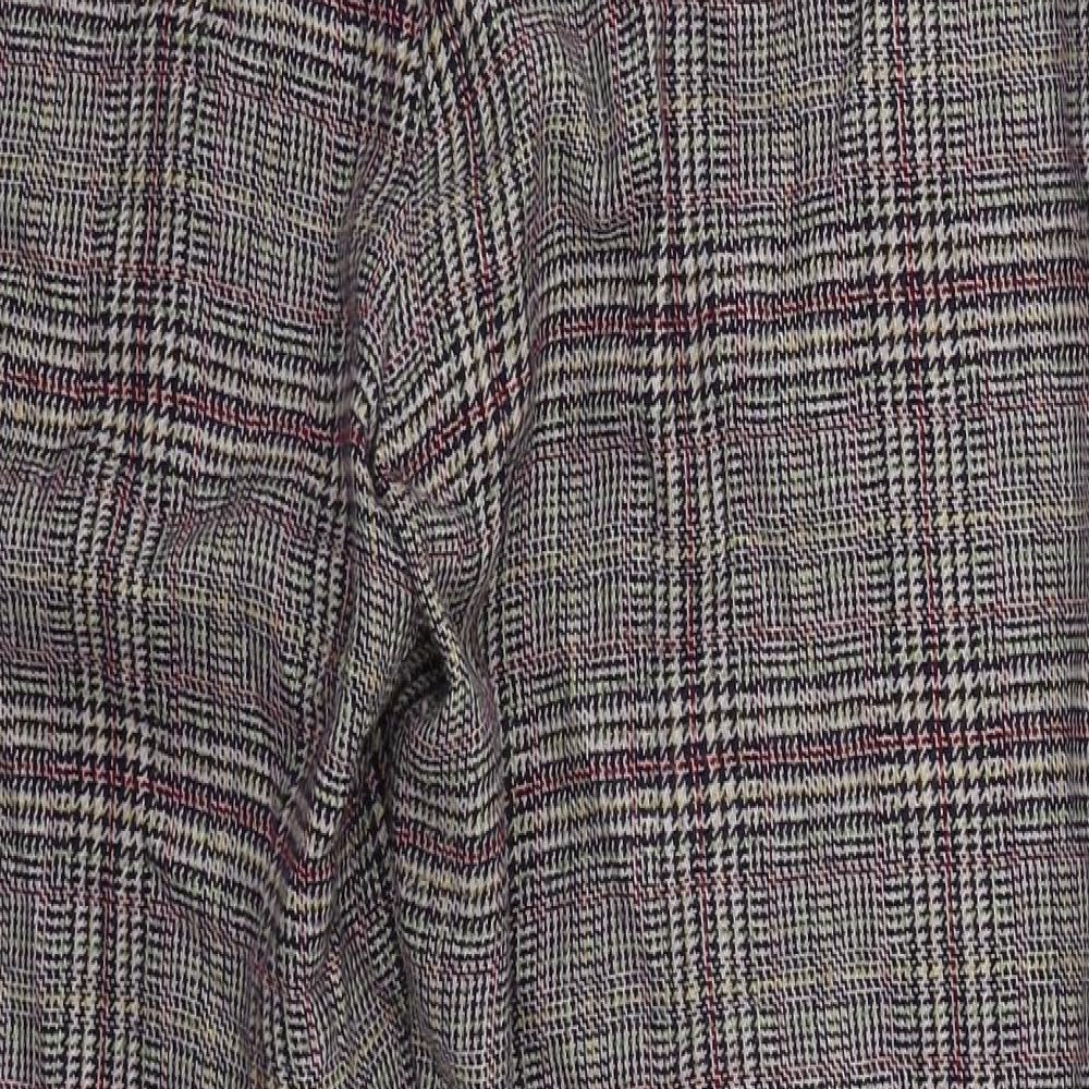 Peter Hahm Womens Purple Check Wool Trousers  Size 36 in L30 in Regular Button