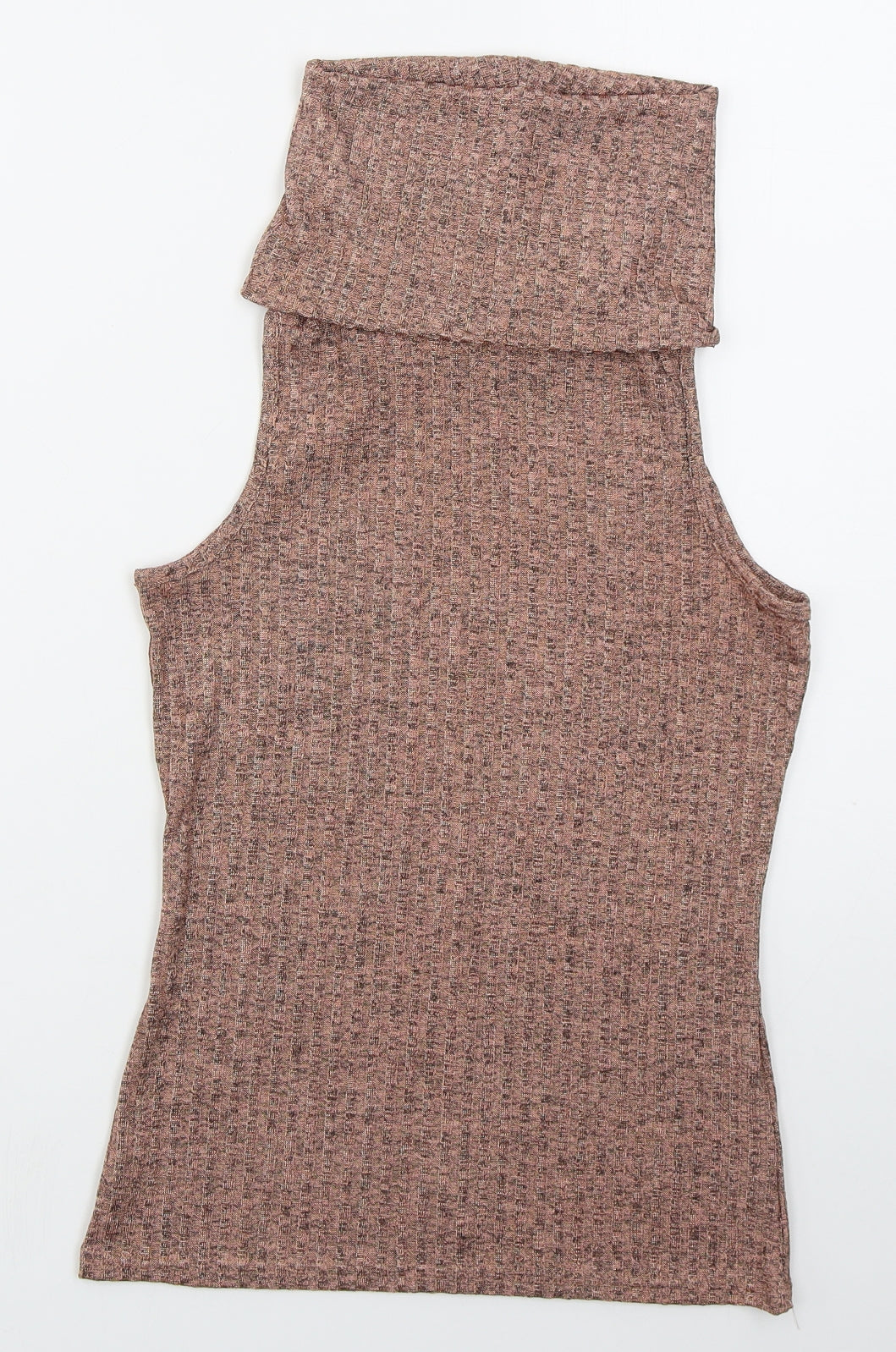 Boohoo Womens Pink  Polyester Basic Tank Size 8 Roll Neck