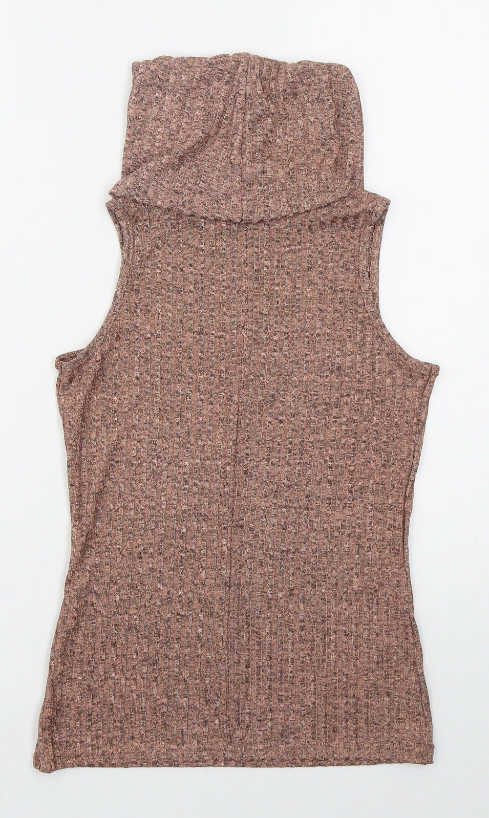 Boohoo Womens Pink  Polyester Basic Tank Size 8 Roll Neck