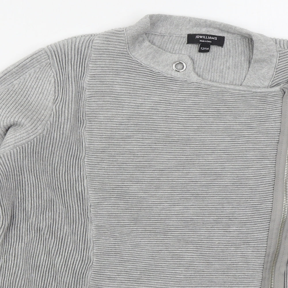 Womens UK Size 12 JD Williams Grey Full Zip Jumper
