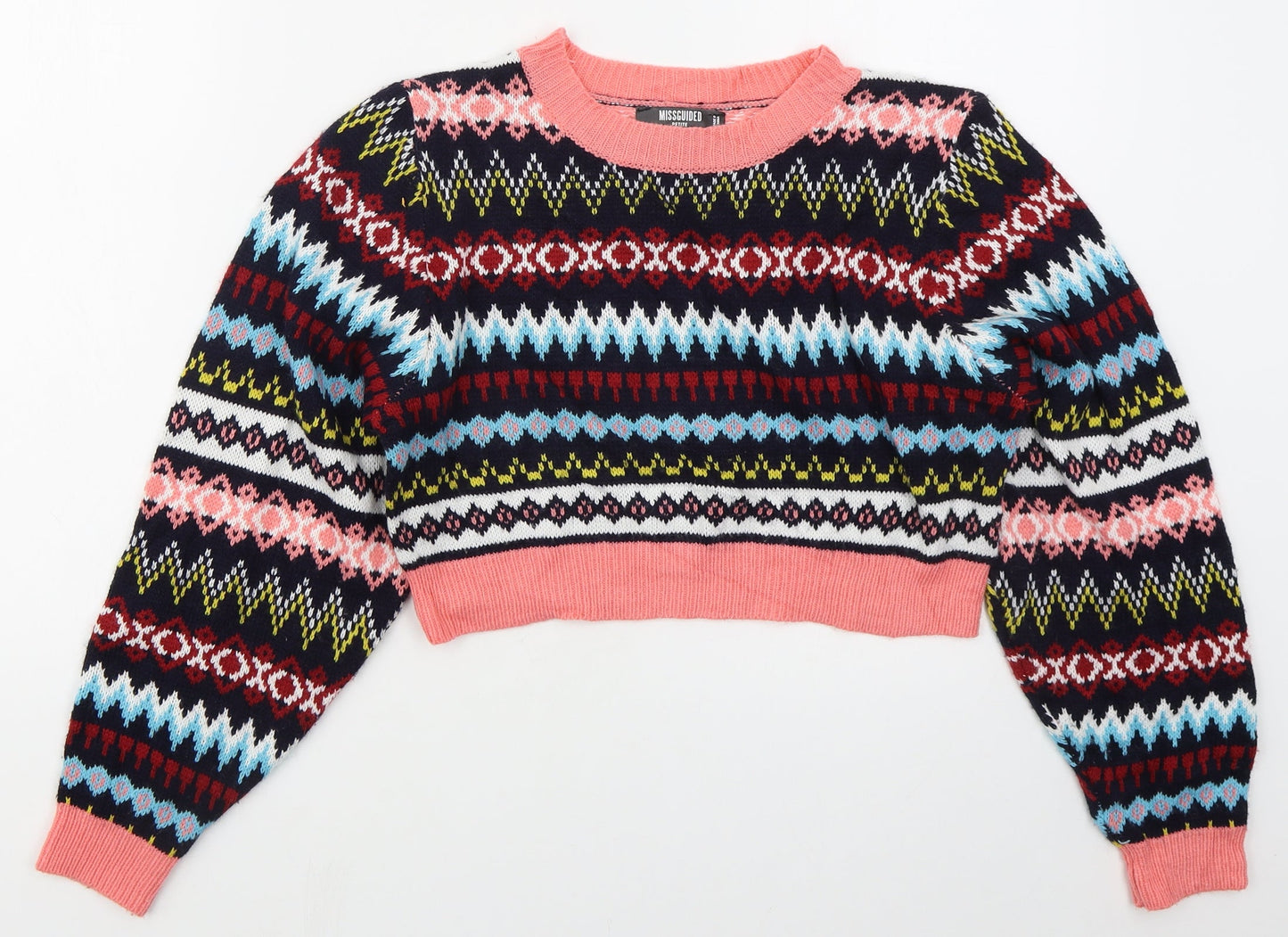 Womens UK Size S Missguided Pink Pullover Jumper