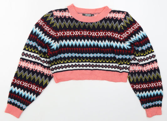 Womens UK Size S Missguided Pink Pullover Jumper