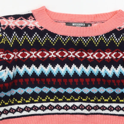 Womens UK Size S Missguided Pink Pullover Jumper