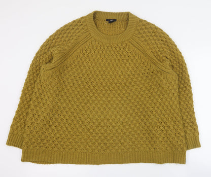 Womens UK Size M H&M Yellow Pullover Jumper