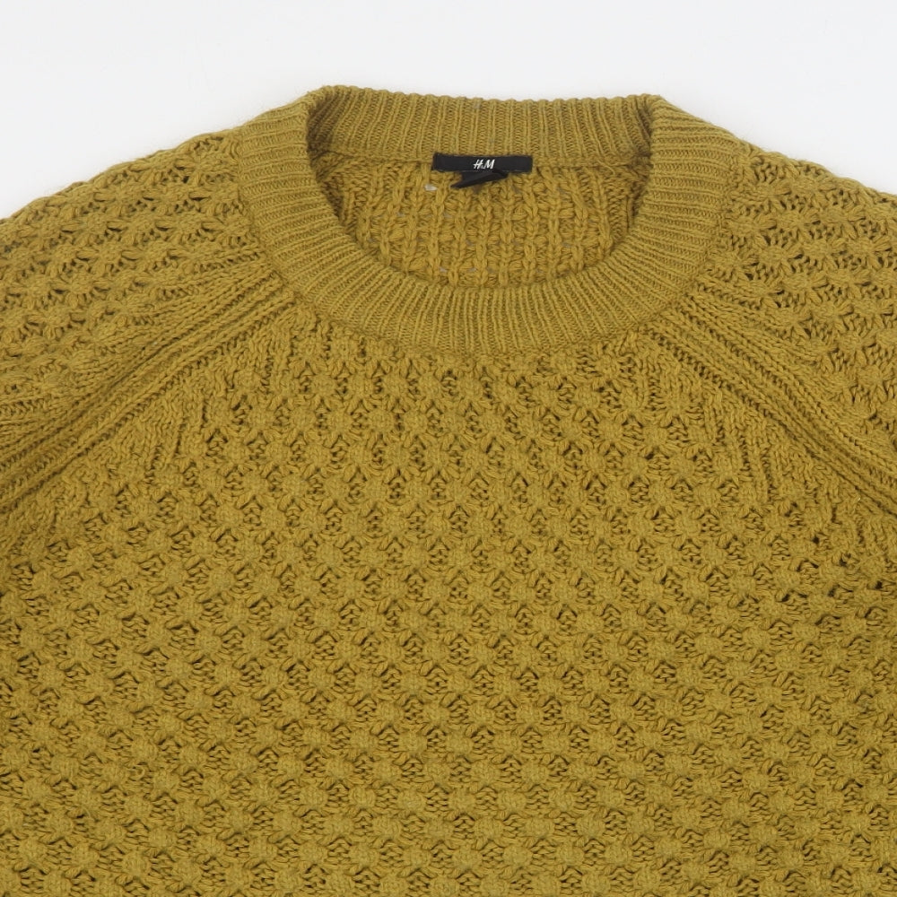 Womens UK Size M H&M Yellow Pullover Jumper