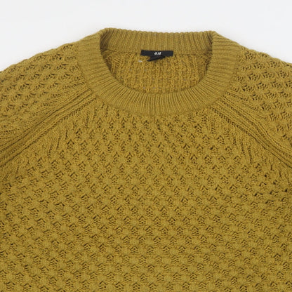 Womens UK Size M H&M Yellow Pullover Jumper