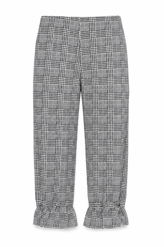 Topshop Womens Black Houndstooth Viscose Capri Trousers Size 8 L21 in Regular