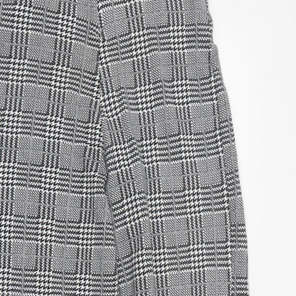 Topshop Womens Black Houndstooth Viscose Capri Trousers Size 8 L21 in Regular