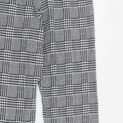 Topshop Womens Black Houndstooth Viscose Capri Trousers Size 8 L21 in Regular