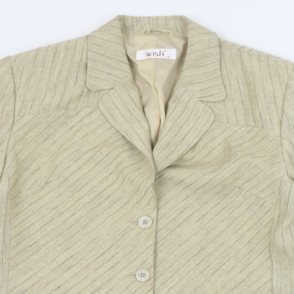 Wish Womens Beige   Jacket Blazer Size 16  Button
