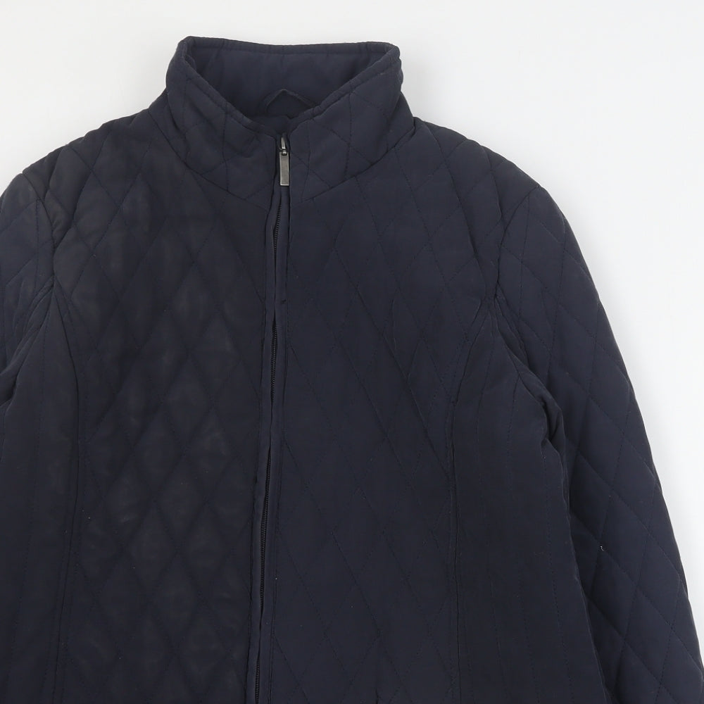Womens UK Size 12 BHS Blue Quilted Coat