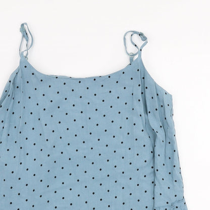 George Womens Blue Polka Dot Viscose Camisole Blouse Size 8 Round Neck