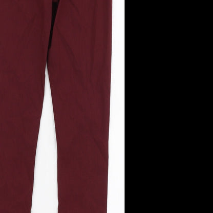 Womens UK Size 10 ASOS Slim Fit  Red Trousers