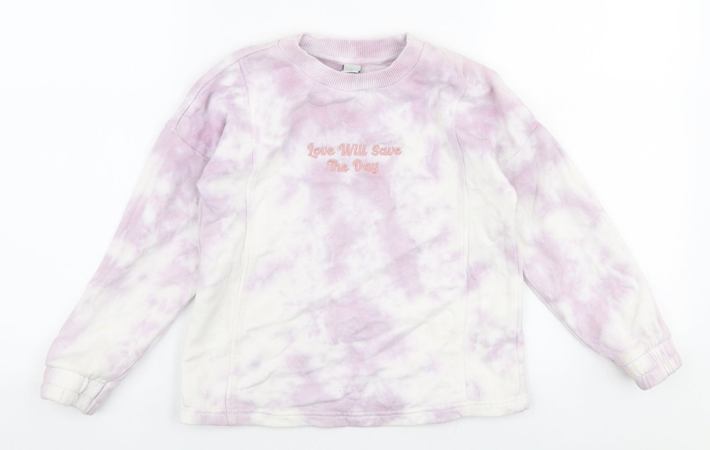 TU Girls Purple  Cotton Pullover Sweatshirt Size 7 Years  Pullover - Love will save the day