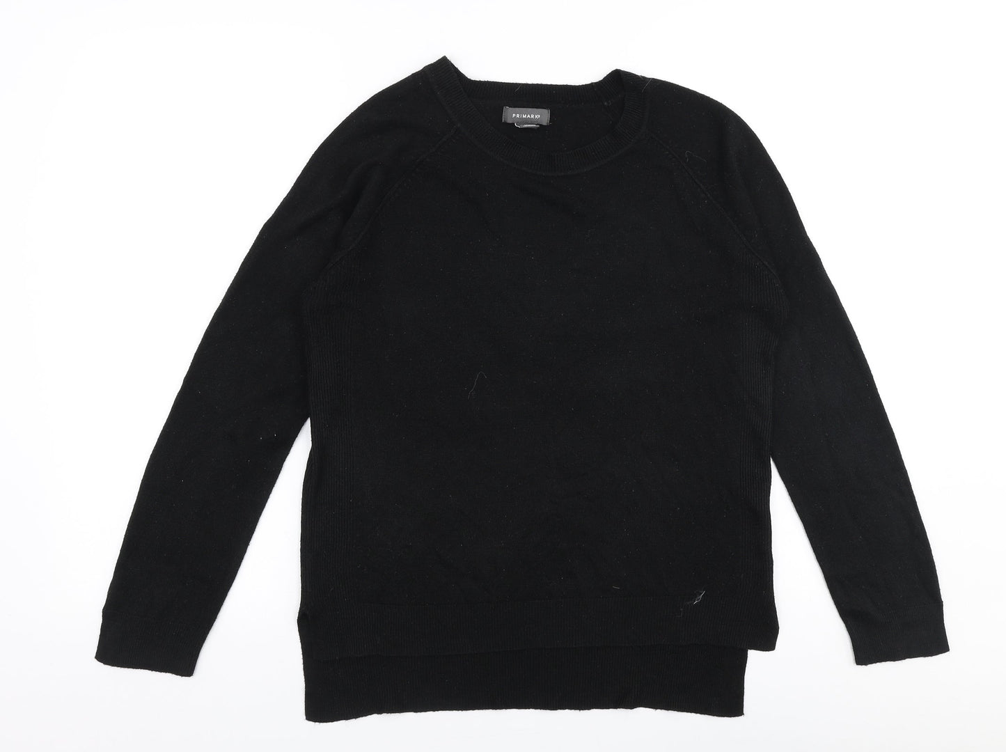 Primark Womens Black Round Neck  Acrylic Pullover Jumper Size M