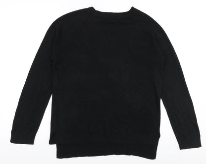 Primark Womens Black Round Neck  Acrylic Pullover Jumper Size M