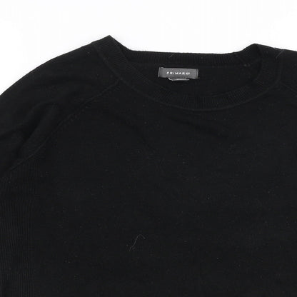 Primark Womens Black Round Neck  Acrylic Pullover Jumper Size M