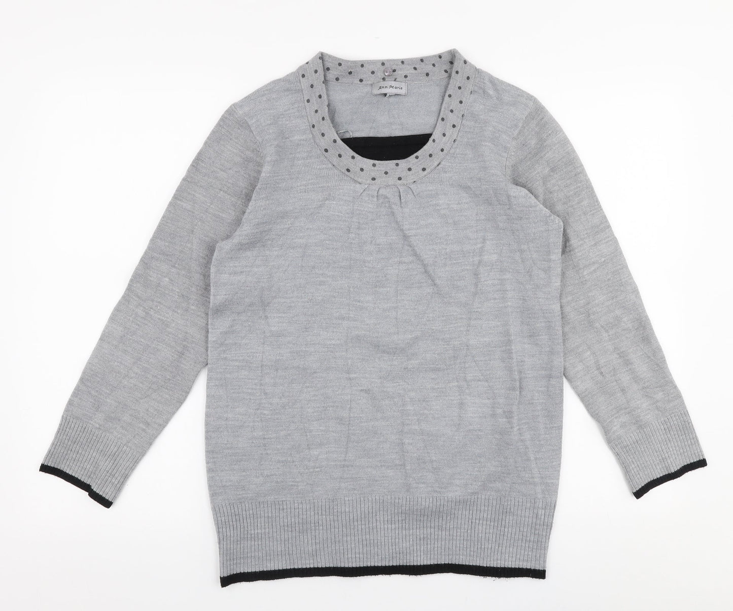 Womens UK Size M Ann Marie Grey Pullover Jumper