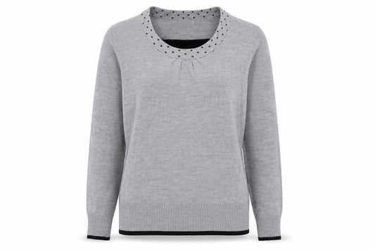 Womens UK Size M Ann Marie Grey Pullover Jumper