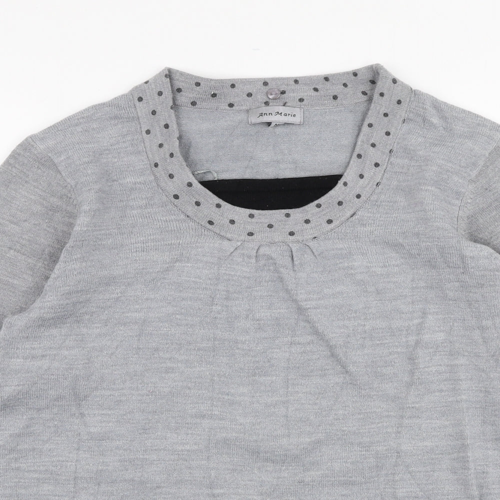 Womens UK Size M Ann Marie Grey Pullover Jumper