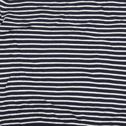 Gap Womens Blue V-Neck Striped 100% Cotton Pullover Jumper Size M