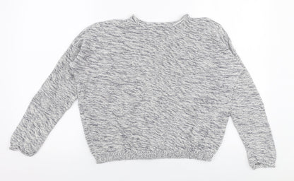 New Look Womens Grey Round Neck  Cotton Pullover Jumper Size S