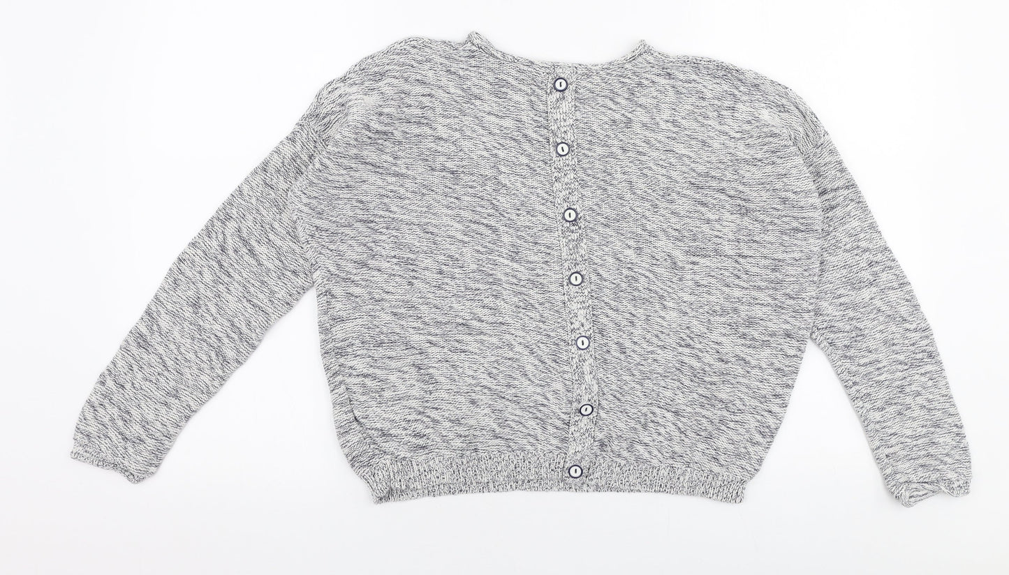 New Look Womens Grey Round Neck  Cotton Pullover Jumper Size S