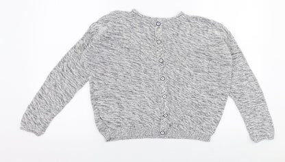 New Look Womens Grey Round Neck  Cotton Pullover Jumper Size S