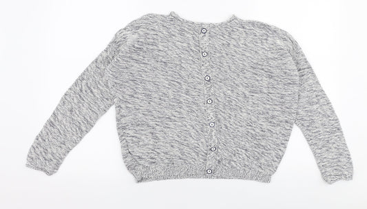 New Look Womens Grey Round Neck  Cotton Pullover Jumper Size S