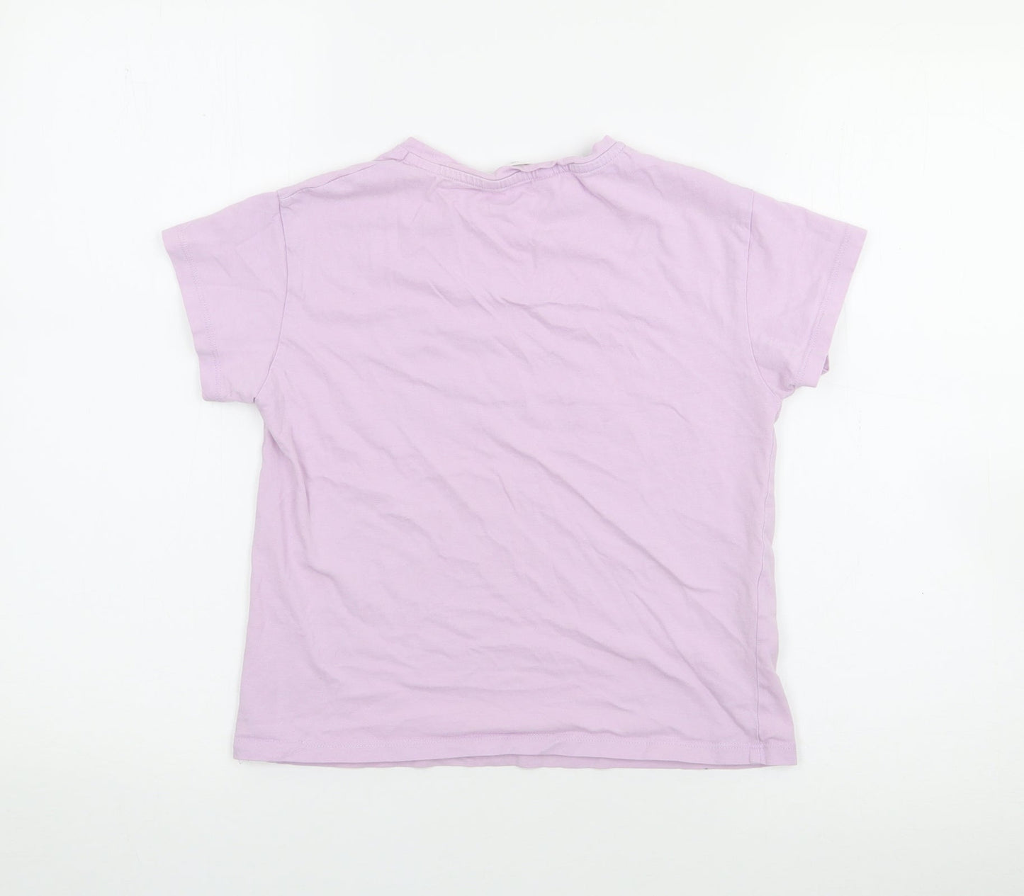 MNG Girls Purple  Cotton Basic T-Shirt Size 9 Years Crew Neck