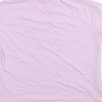 MNG Girls Purple  Cotton Basic T-Shirt Size 9 Years Crew Neck
