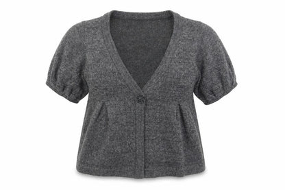 George Womens Grey V-Neck  Acrylic Cardigan Jumper Size 14
