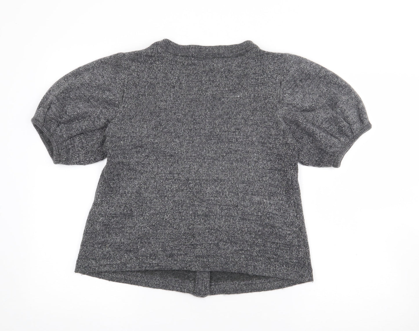 George Womens Grey V-Neck  Acrylic Cardigan Jumper Size 14